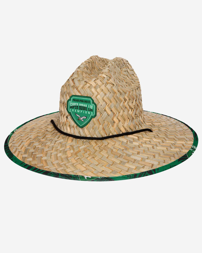 Philadelphia Eagles Super Bowl LIX Champions Kelly Green Straw Hat FOCO - FOCO.com