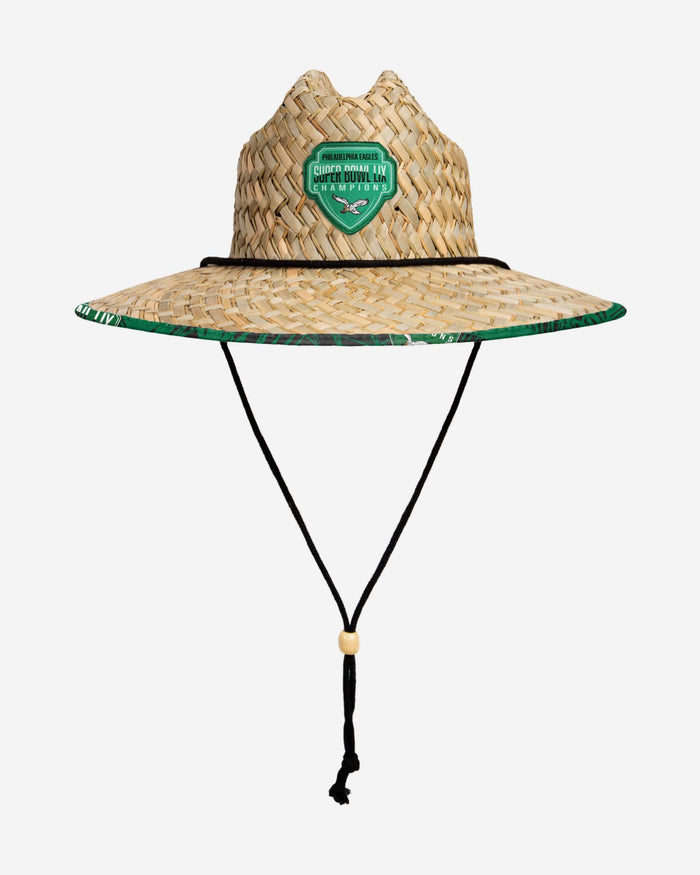 Philadelphia Eagles Super Bowl LIX Champions Kelly Green Straw Hat FOCO - FOCO.com