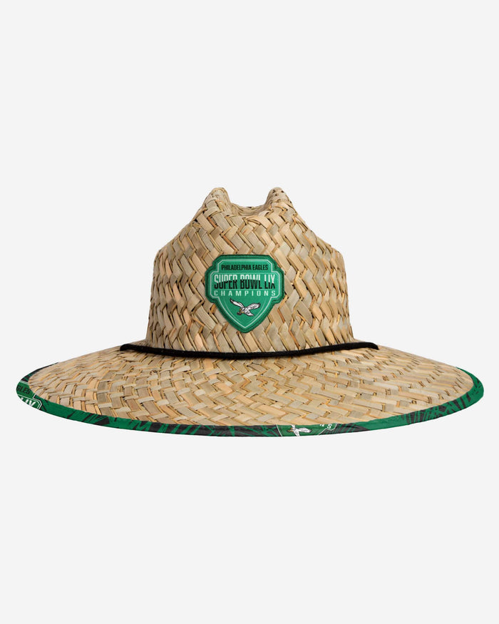 Philadelphia Eagles Super Bowl LIX Champions Kelly Green Straw Hat FOCO - FOCO.com