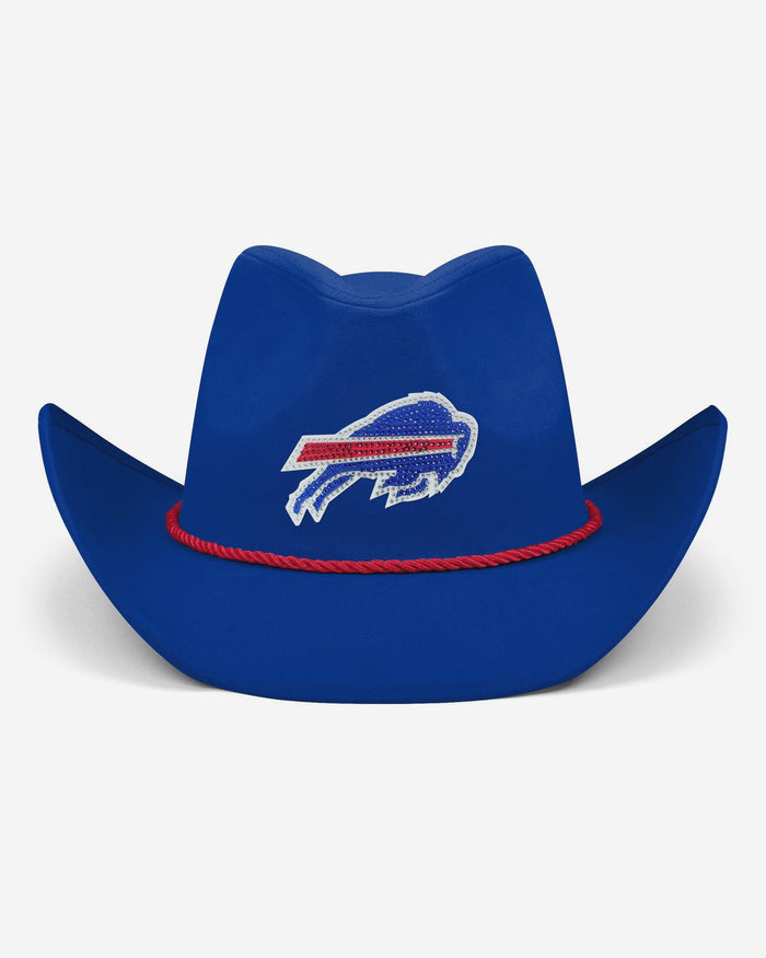 Buffalo Bills Team Color Rhinestone Logo Cowboy Hat FOCO - FOCO.com