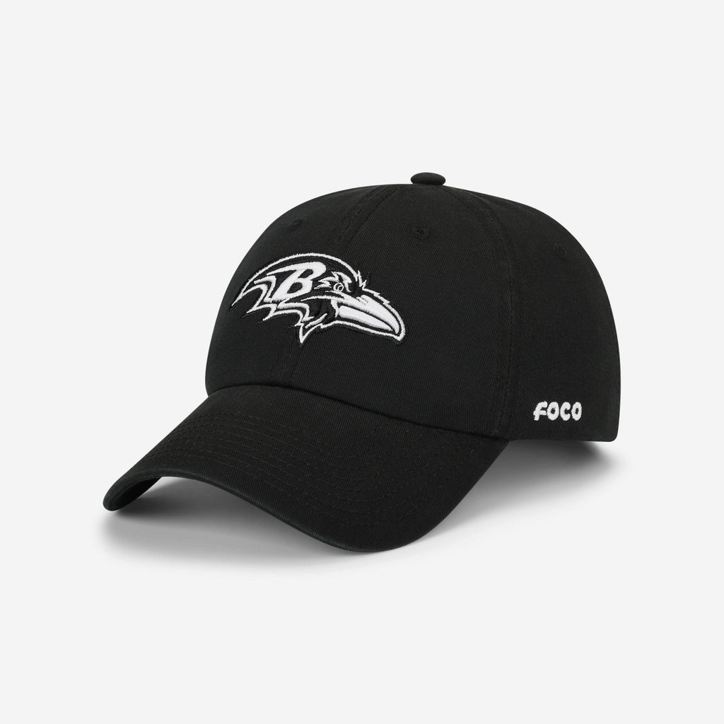 Baltimore Ravens Black & White Casual Cap FOCO - FOCO.com