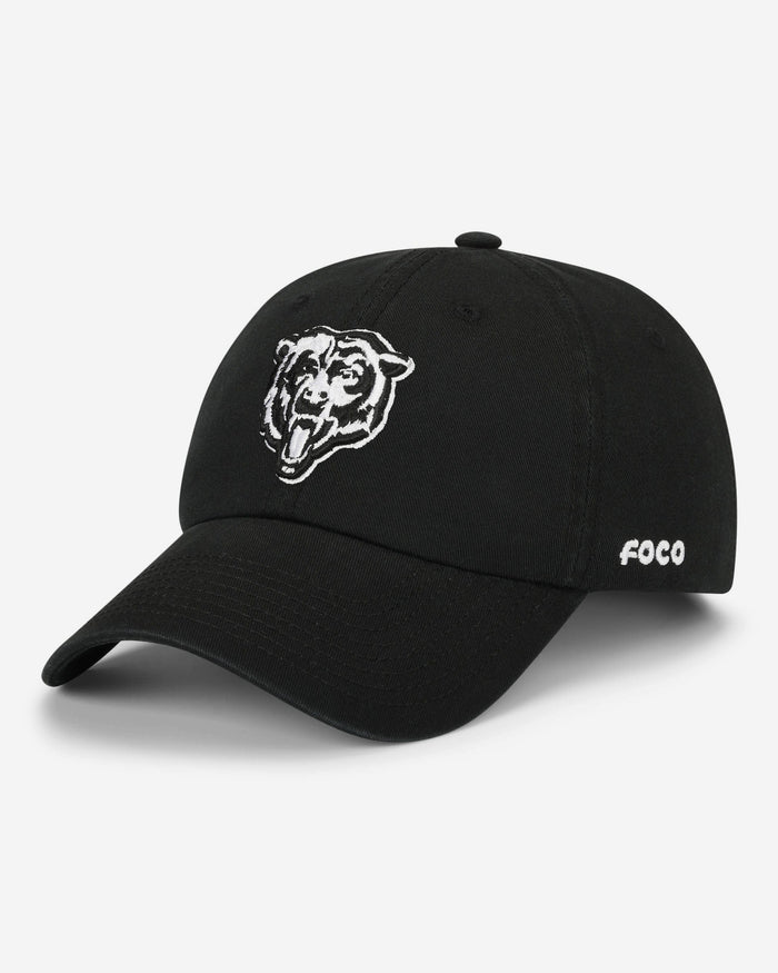 Chicago Bears Black & White Casual Cap FOCO - FOCO.com