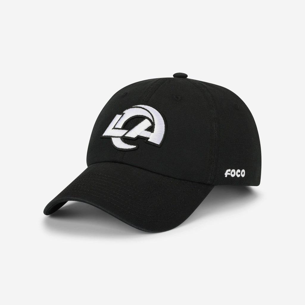 Los Angeles Rams Black & White Casual Cap FOCO - FOCO.com