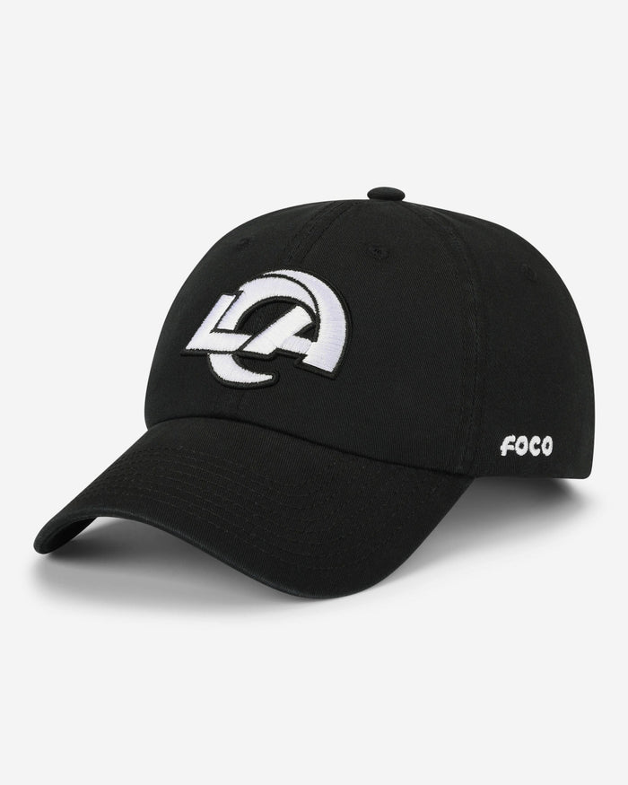 Los Angeles Rams Black & White Casual Cap FOCO - FOCO.com