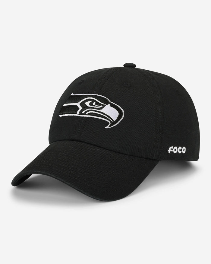 Seattle Seahawks Black & White Casual Cap FOCO - FOCO.com