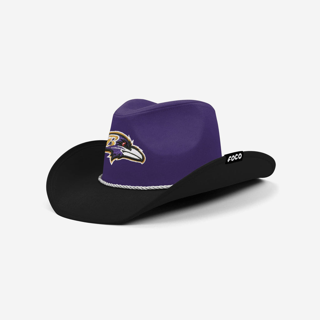 Baltimore Ravens Two Tone Cowboy Hat FOCO - FOCO.com