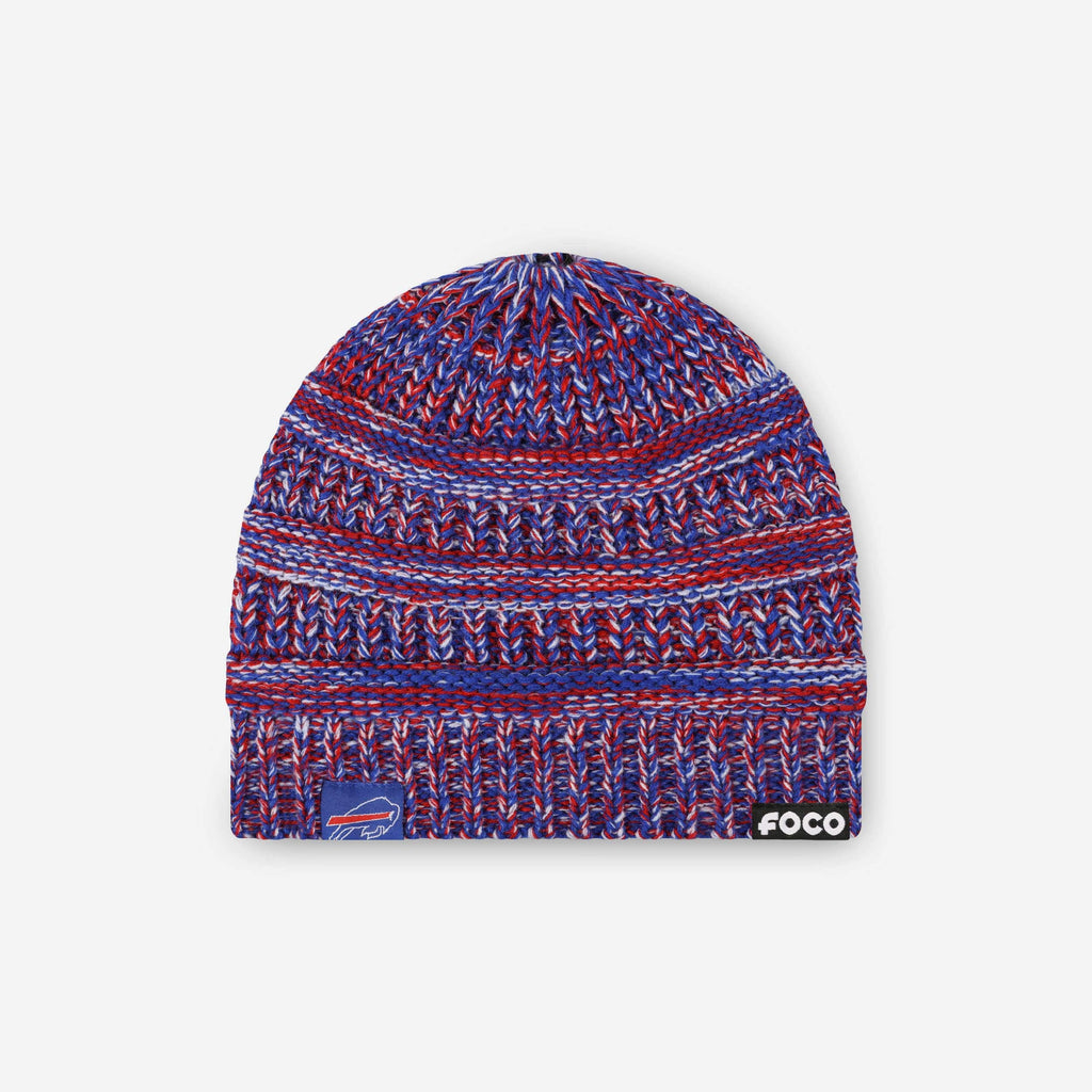 Buffalo Bills Womens Color Wave Ponytail Beanie FOCO - FOCO.com