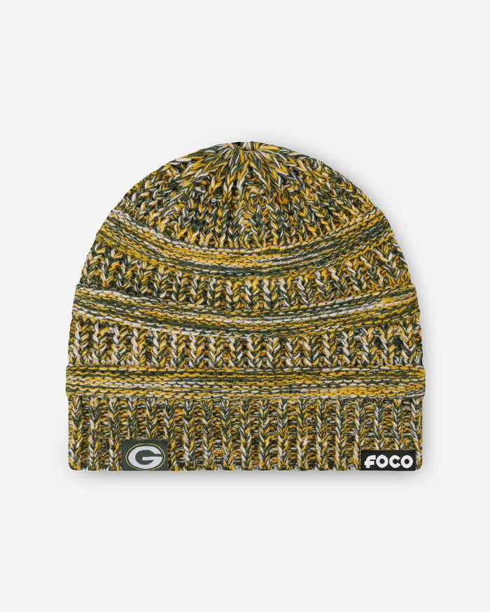 Green Bay Packers Womens Color Wave Ponytail Beanie FOCO - FOCO.com