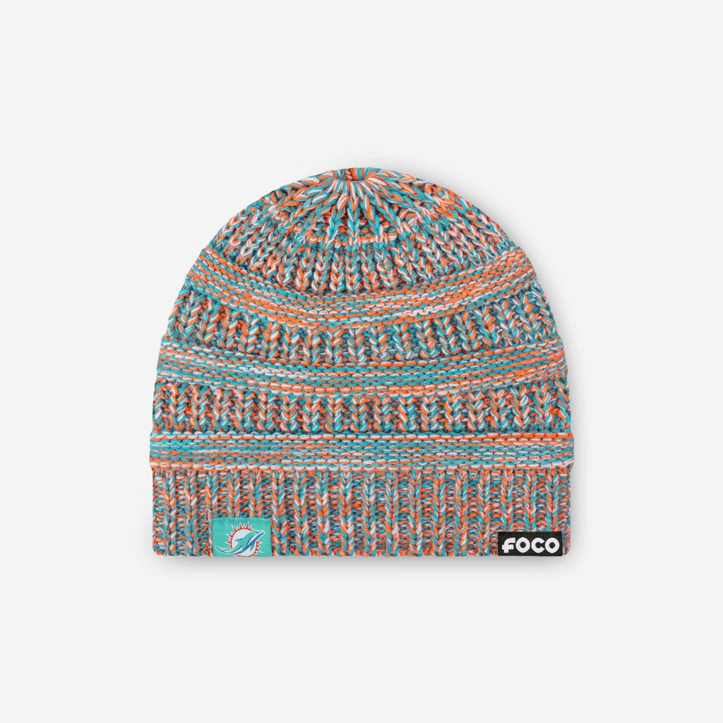 Miami Dolphins Womens Color Wave Ponytail Beanie FOCO - FOCO.com