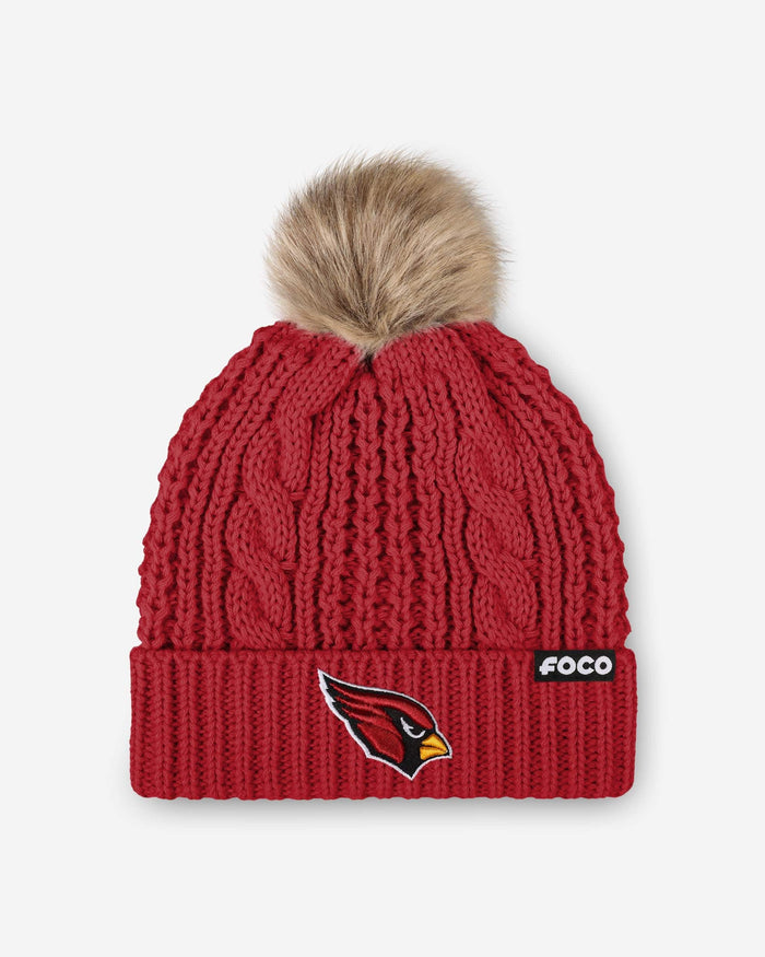 Arizona Cardinals Womens Faux Fur Pom Beanie FOCO - FOCO.com