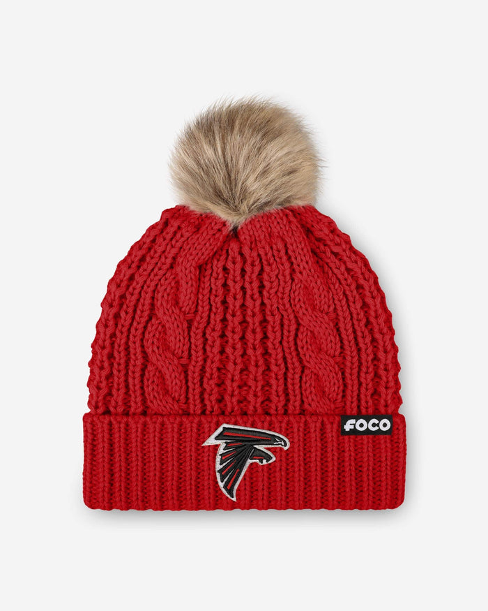 Atlanta Falcons Womens Faux Fur Pom Beanie FOCO - FOCO.com