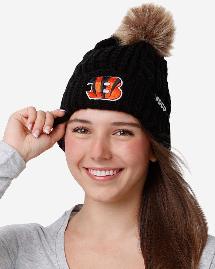 Cincinnati Bengals Womens Faux Fur Pom Beanie FOCO - FOCO.com