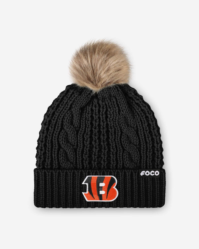 Cincinnati Bengals Womens Faux Fur Pom Beanie FOCO - FOCO.com