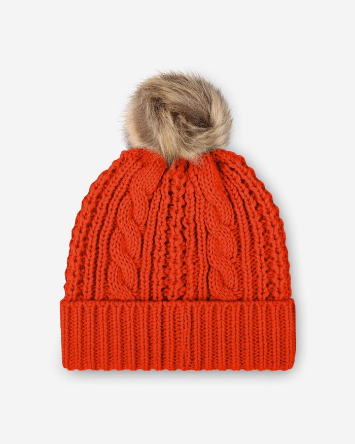 Cleveland Browns Womens Faux Fur Pom Beanie FOCO - FOCO.com