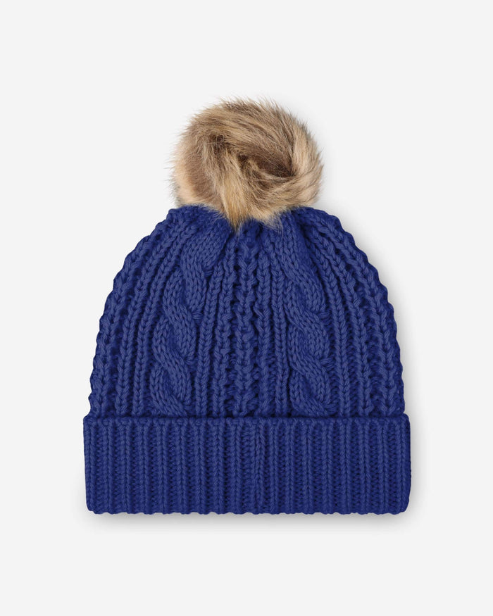 New York Giants Womens Faux Fur Pom Beanie FOCO - FOCO.com