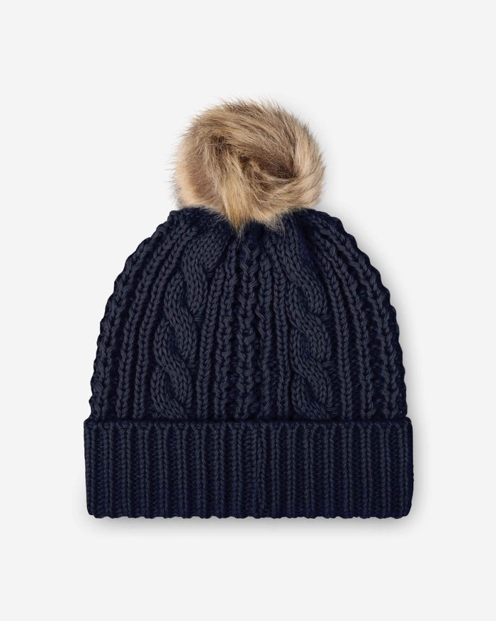 New England Patriots Womens Faux Fur Pom Beanie FOCO - FOCO.com