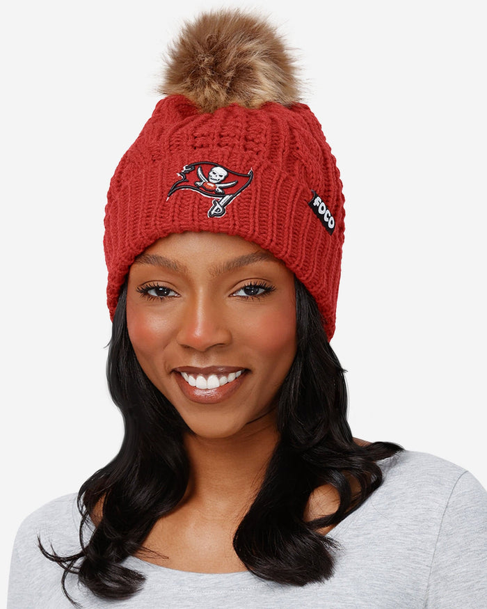 Tampa Bay Buccaneers Womens Faux Fur Pom Beanie FOCO - FOCO.com