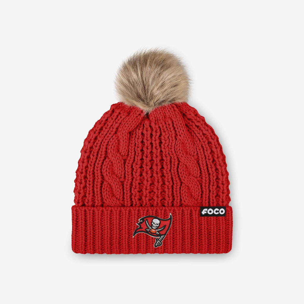 Tampa Bay Buccaneers Womens Faux Fur Pom Beanie FOCO - FOCO.com