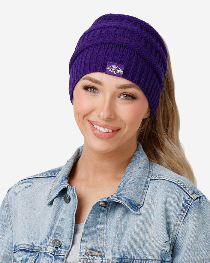 Baltimore Ravens Womens Solid Ponytail Beanie FOCO - FOCO.com