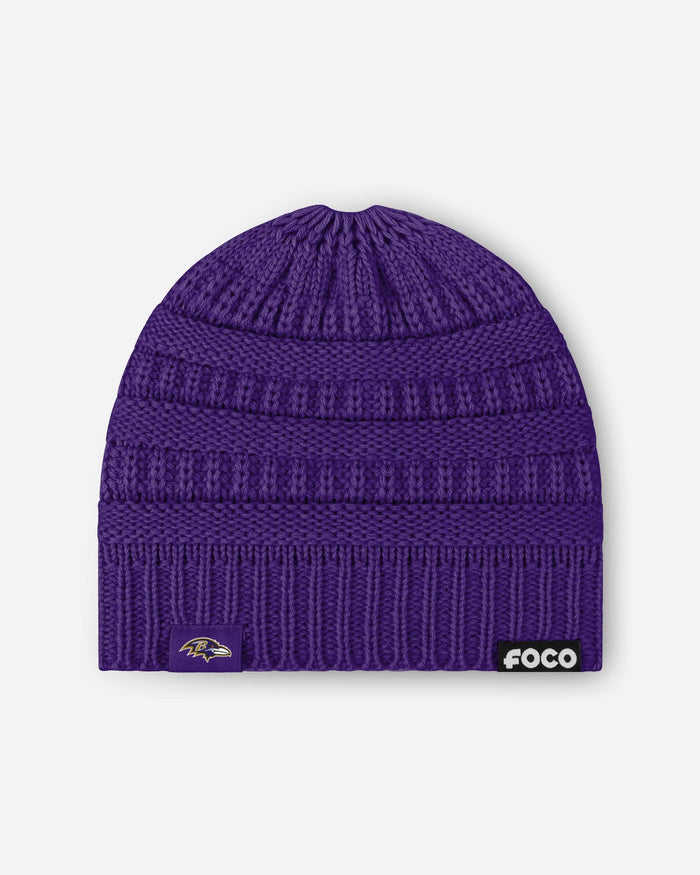 Baltimore Ravens Womens Solid Ponytail Beanie FOCO - FOCO.com