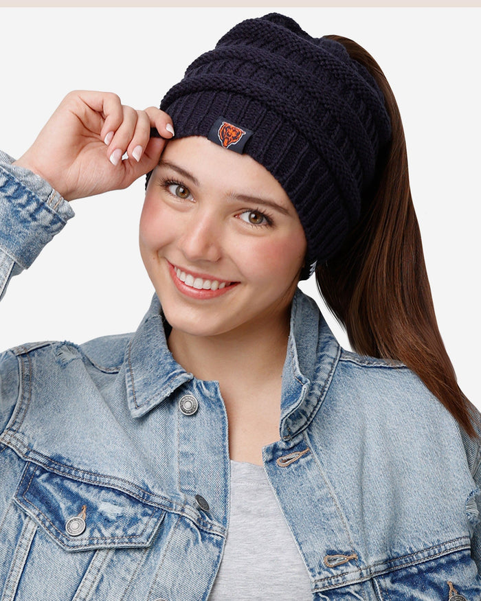 Chicago Bears Womens Solid Ponytail Beanie FOCO - FOCO.com