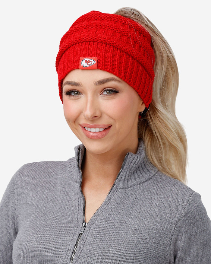 Kansas City Chiefs Womens Solid Ponytail Beanie FOCO - FOCO.com