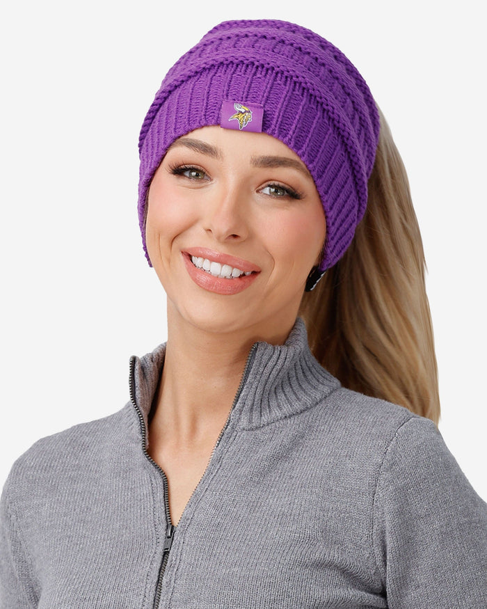 Minnesota Vikings Womens Solid Ponytail Beanie FOCO - FOCO.com