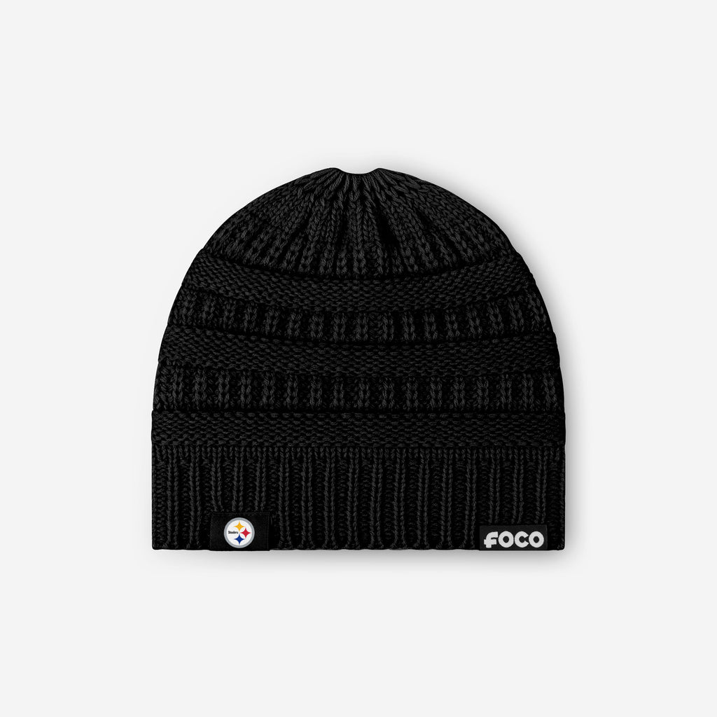 Pittsburgh Steelers Womens Solid Ponytail Beanie FOCO - FOCO.com