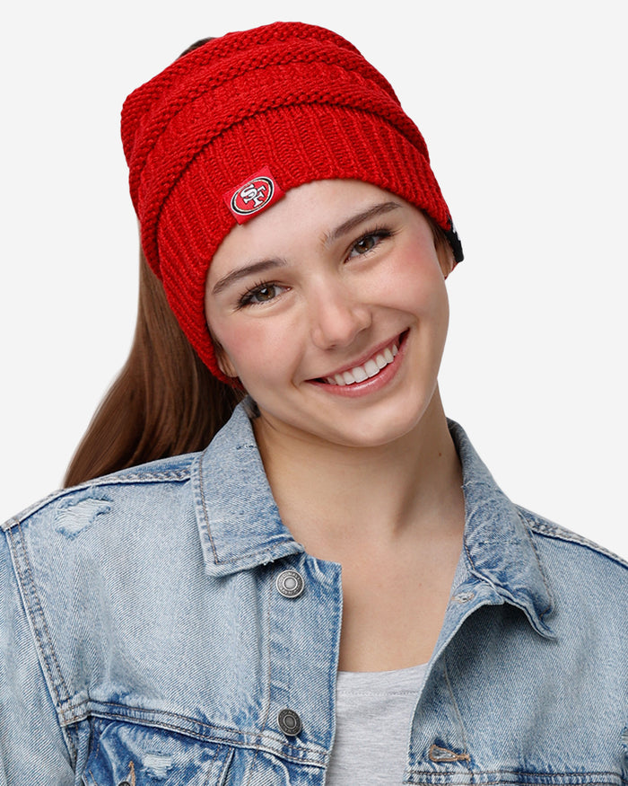 San Francisco 49ers Womens Solid Ponytail Beanie FOCO - FOCO.com