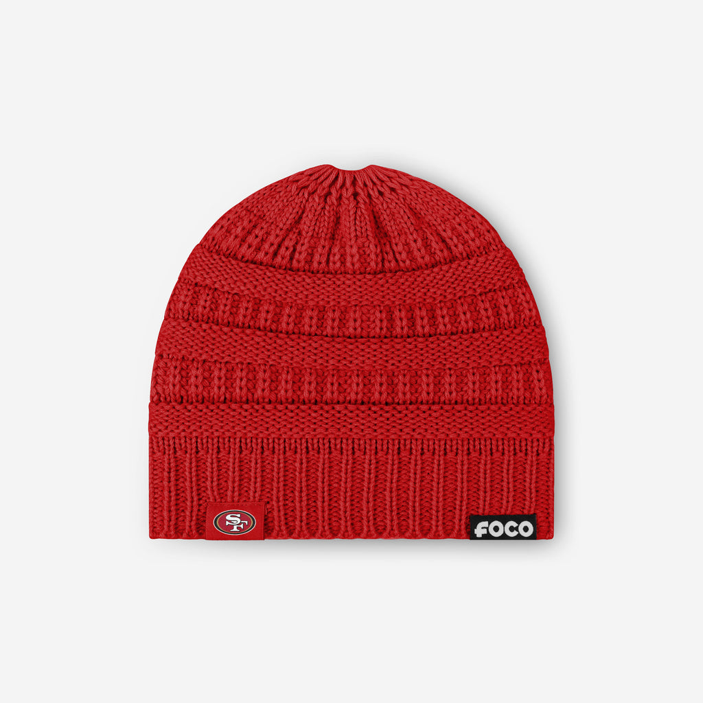 San Francisco 49ers Womens Solid Ponytail Beanie FOCO - FOCO.com