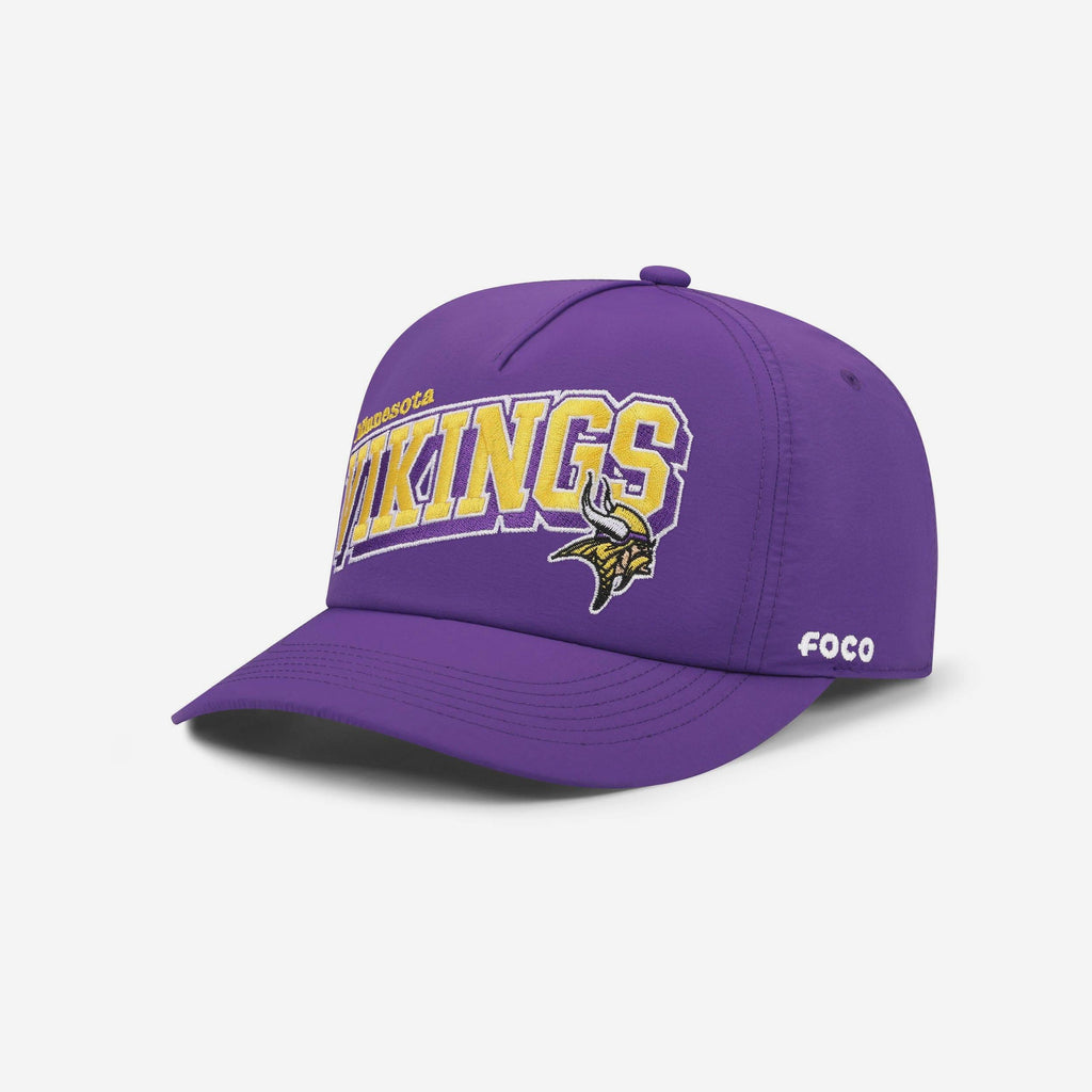 Minnesota Vikings Wavy Wordmark Poly Marquee RF Cap FOCO - FOCO.com