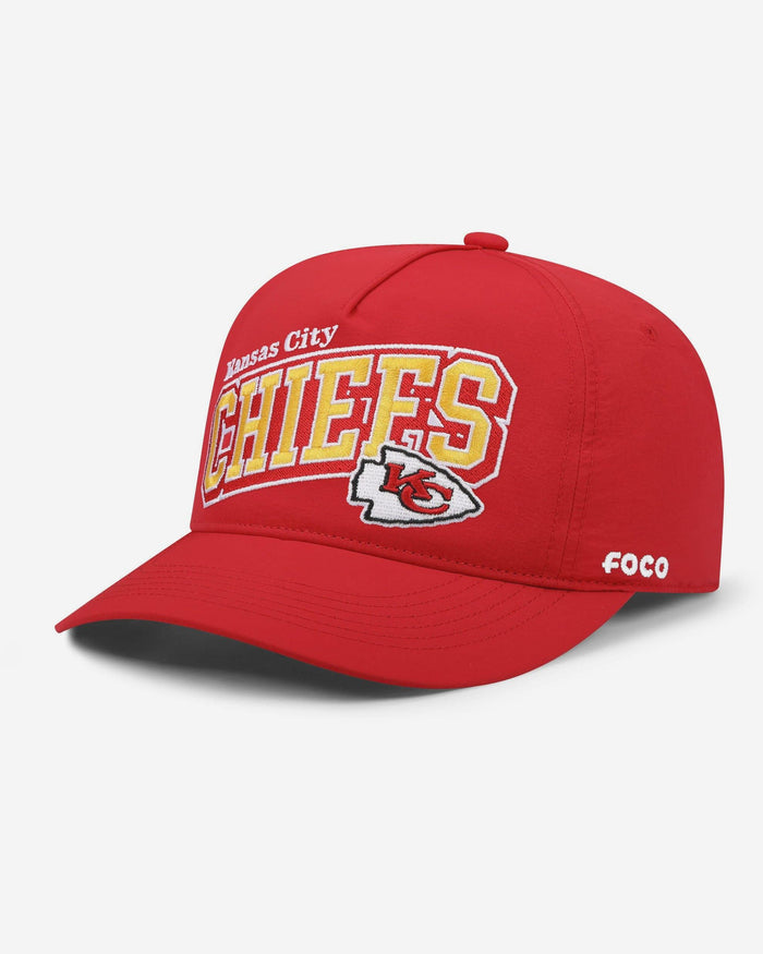 Kansas City Chiefs Wavy Wordmark Poly Marquee RF Cap FOCO - FOCO.com
