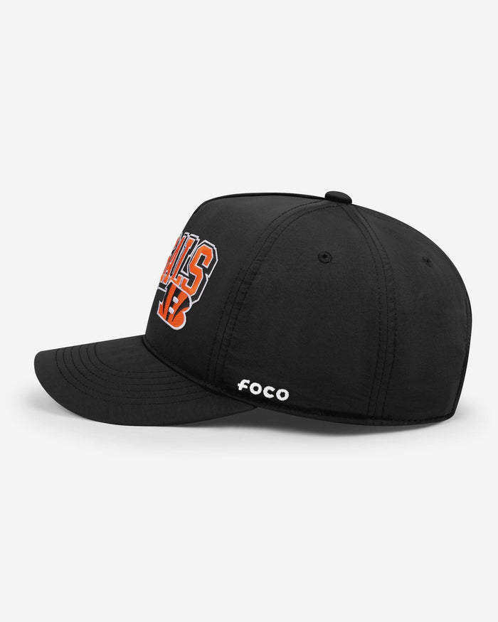 Cincinnati Bengals Wavy Wordmark Poly Marquee RF Cap FOCO - FOCO.com