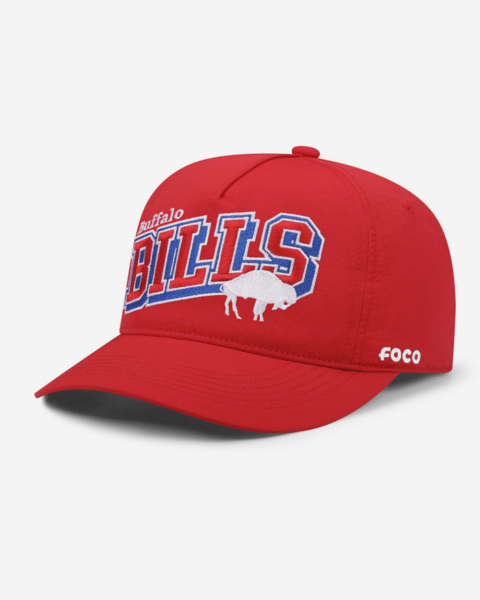 Buffalo Bills Retro Wavy Wordmark Poly Marquee RF Cap FOCO - FOCO.com