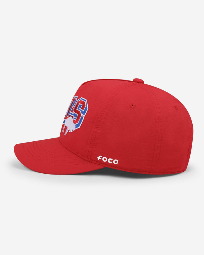 Buffalo Bills Retro Wavy Wordmark Poly Marquee RF Cap FOCO - FOCO.com