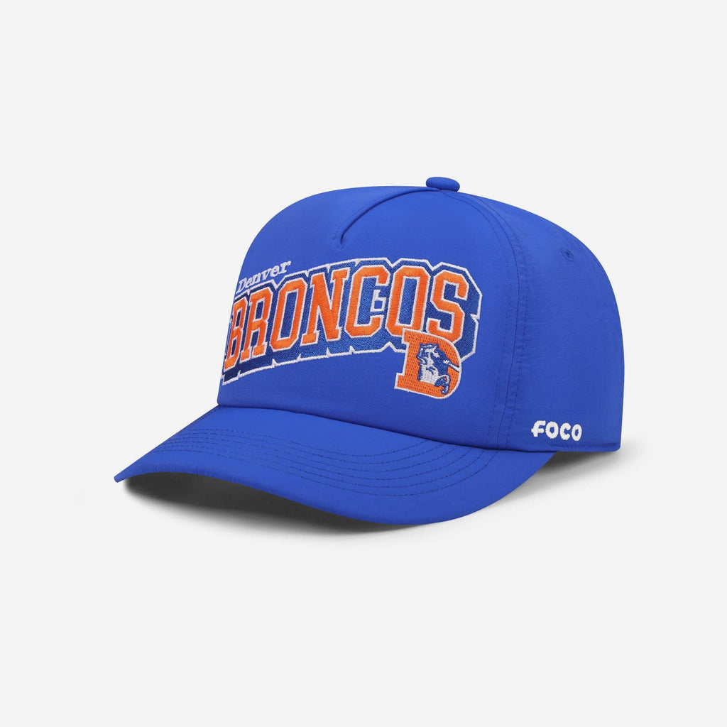 Denver Broncos Retro Wavy Wordmark Poly Marquee RF Cap FOCO - FOCO.com