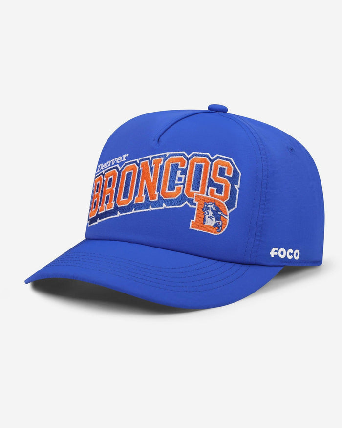 Denver Broncos Retro Wavy Wordmark Poly Marquee RF Cap FOCO - FOCO.com