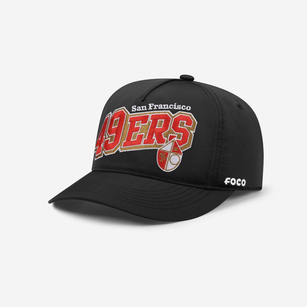 San Francisco 49ers Retro Wavy Wordmark Poly Marquee RF Cap FOCO - FOCO.com