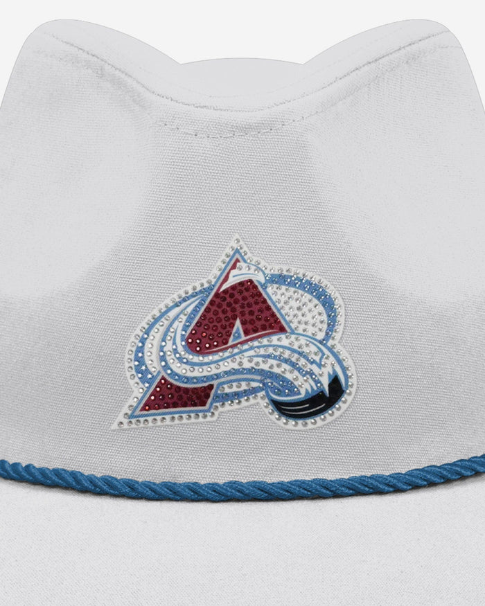 Colorado Avalanche White Rhinestone Logo Cowboy Hat FOCO - FOCO.com