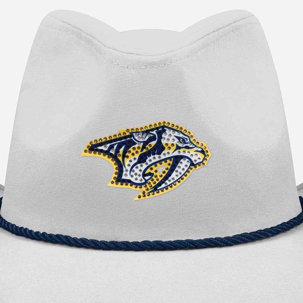 Nashville Predators White Rhinestone Logo Cowboy Hat FOCO