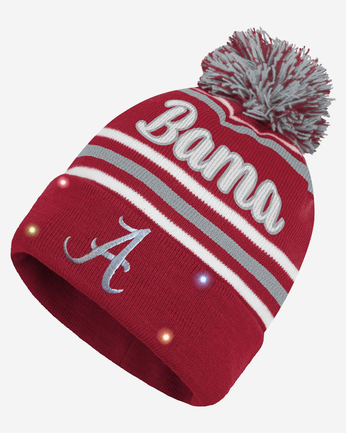 Alabama Crimson Tide Womens Wordmark Script Light Up Beanie FOCO - FOCO.com