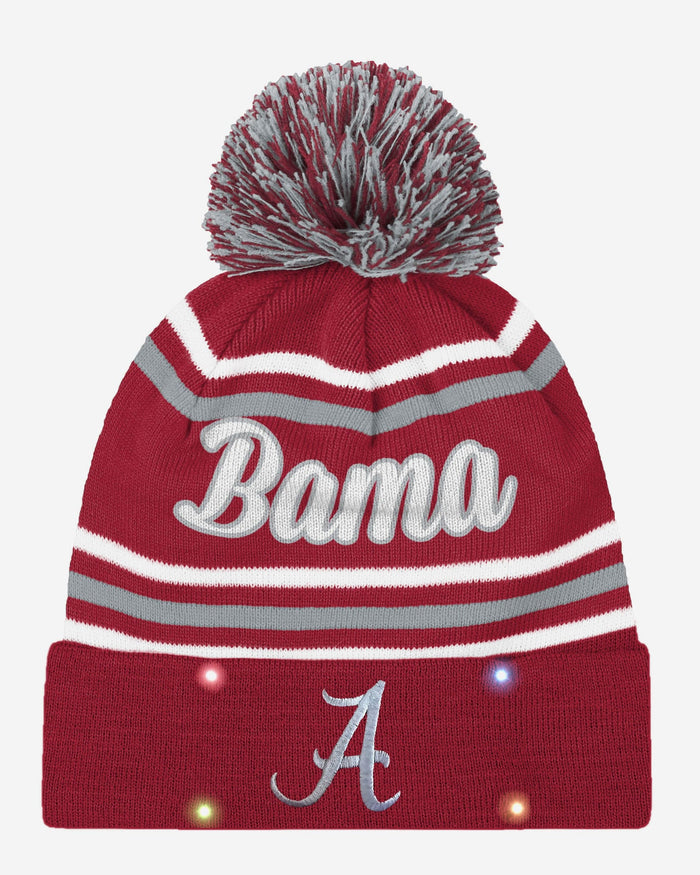 Alabama Crimson Tide Womens Wordmark Script Light Up Beanie FOCO - FOCO.com