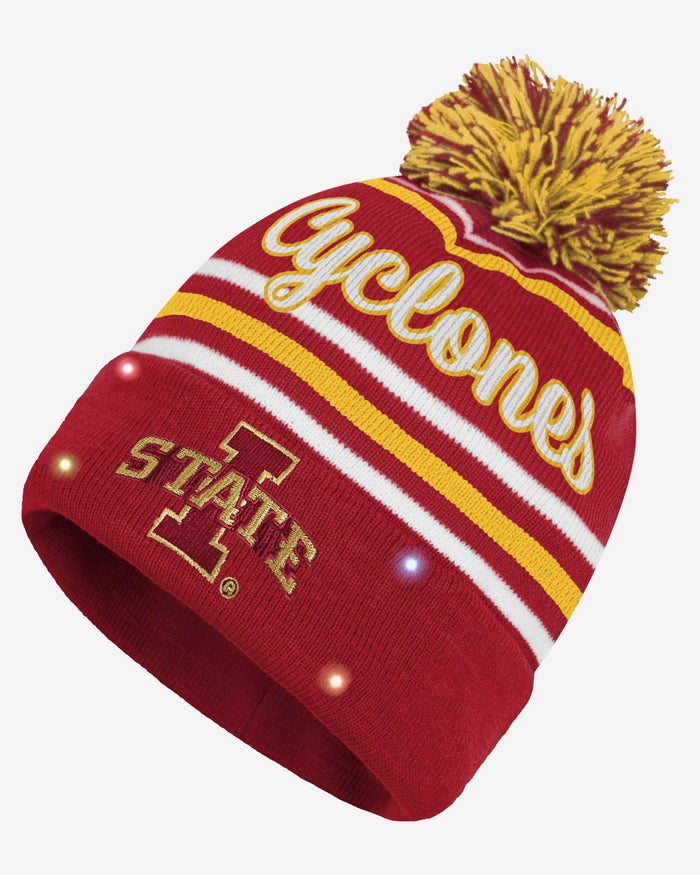 Iowa State Cyclones Womens Wordmark Script Light Up Beanie FOCO - FOCO.com