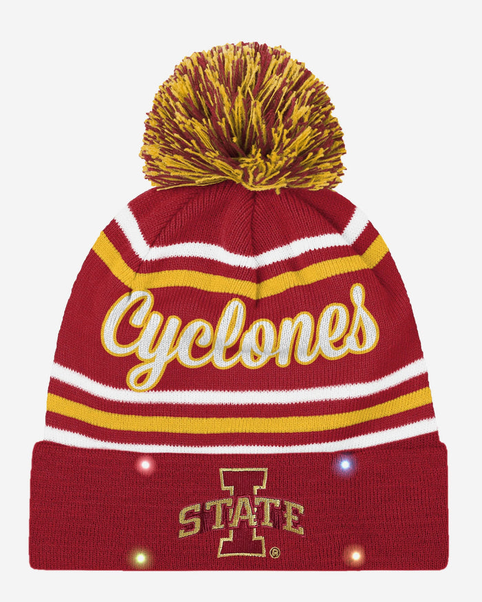 Iowa State Cyclones Womens Wordmark Script Light Up Beanie FOCO - FOCO.com