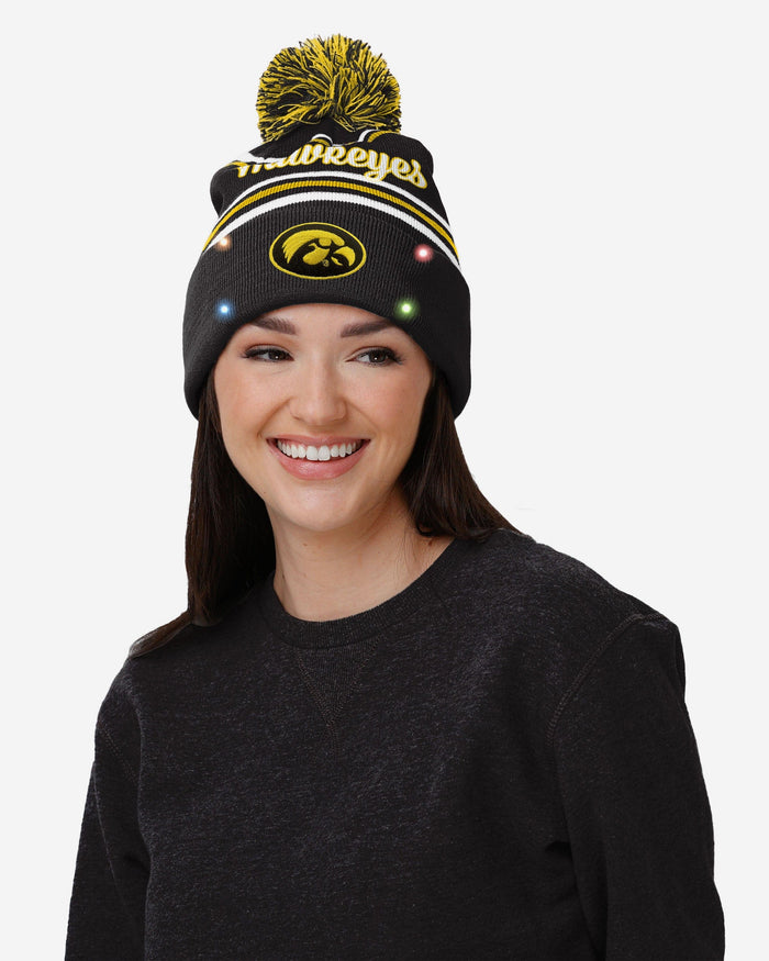 Iowa Hawkeyes Womens Wordmark Script Light Up Beanie FOCO - FOCO.com