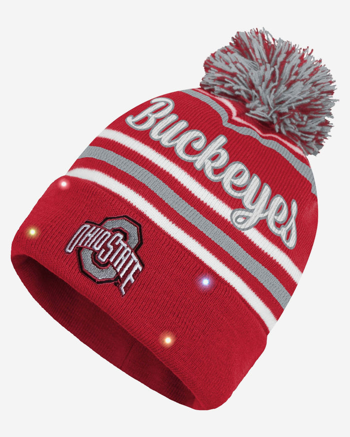 Ohio State Buckeyes Womens Wordmark Script Light Up Beanie FOCO - FOCO.com