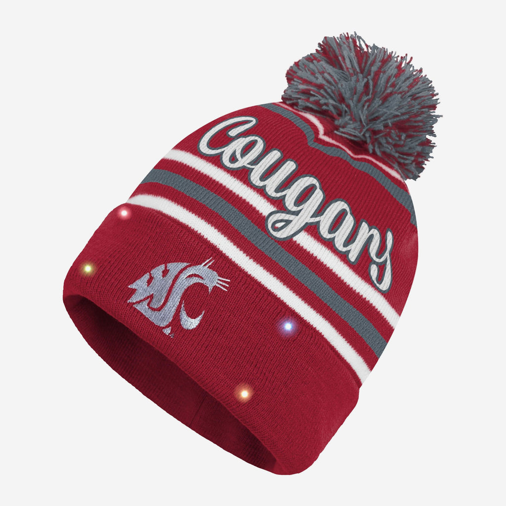 Washington State Cougars Womens Wordmark Script Light Up Beanie FOCO - FOCO.com