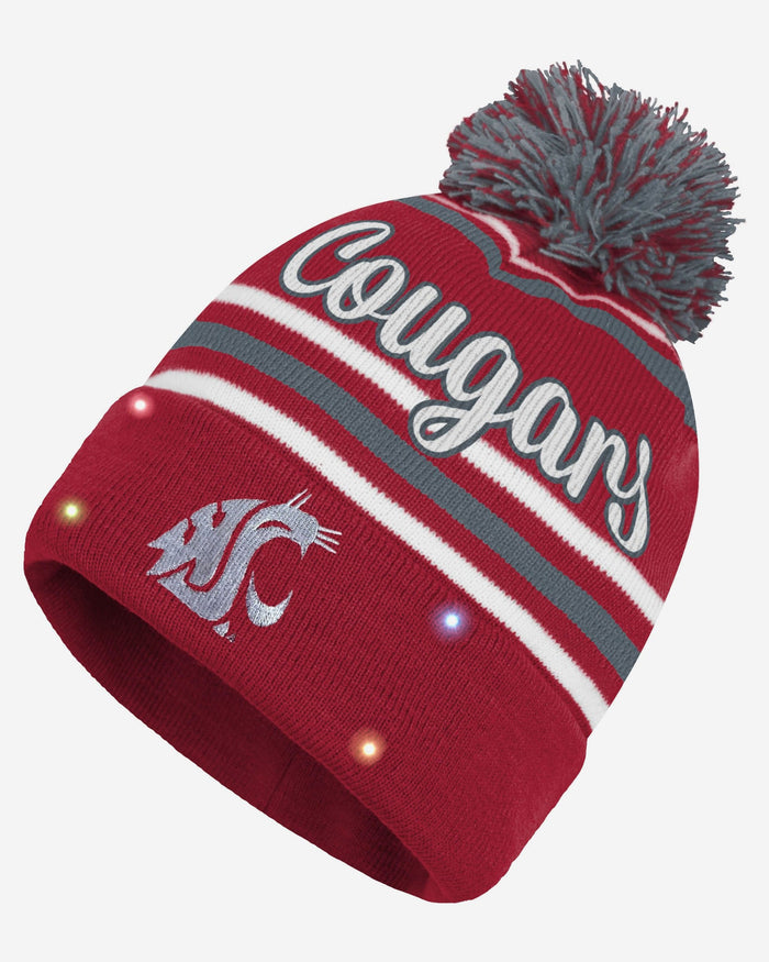 Washington State Cougars Womens Wordmark Script Light Up Beanie FOCO - FOCO.com