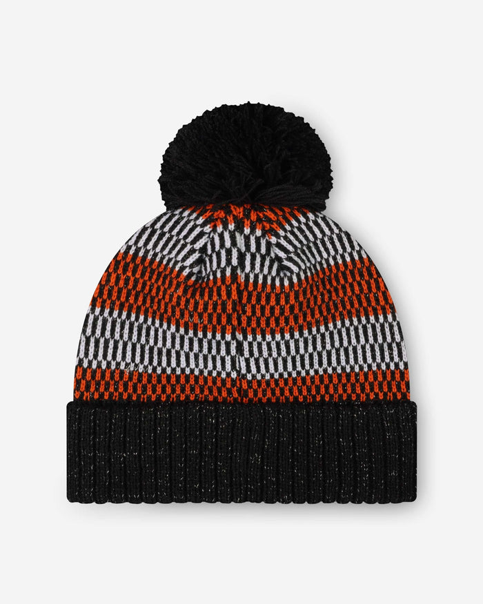 Cincinnati Bengals Womens Cozy Knit Metallic Thread Pom Beanie FOCO - FOCO.com