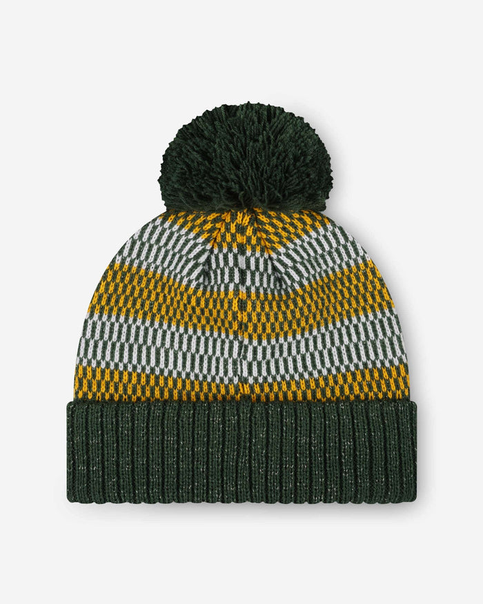 Green Bay Packers Womens Cozy Knit Metallic Thread Pom Beanie FOCO - FOCO.com